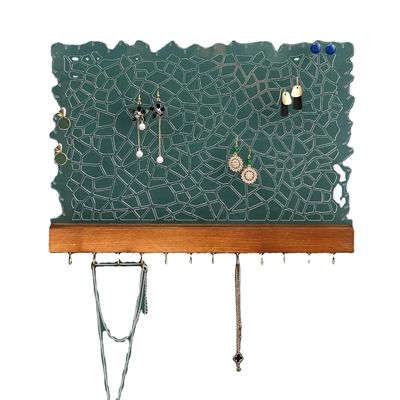 Design fonctionnel Étagère flottante en bois Affichage d'oreille acrylique pour logo personnalisé