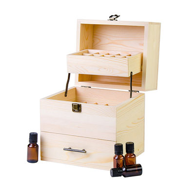 Boîte de stockage d'huiles essentielles en bois pratique avec séparateurs en bois écologique