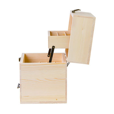 Boîte de stockage d'huiles essentielles en bois pratique avec séparateurs en bois écologique