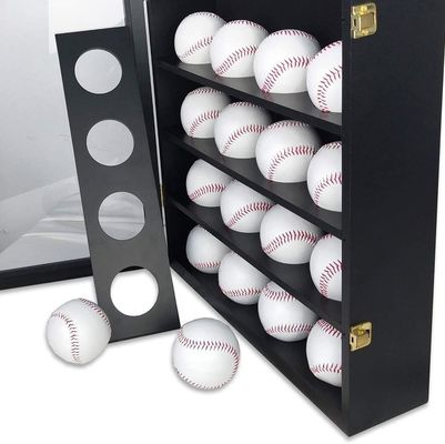 Armoire d'affichage en bois et acrylique noir 20 pour le baseball pour le stockage de souvenirs sportifs