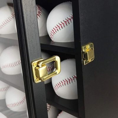 Armoire d'affichage en bois et acrylique noir 20 pour le baseball pour le stockage de souvenirs sportifs