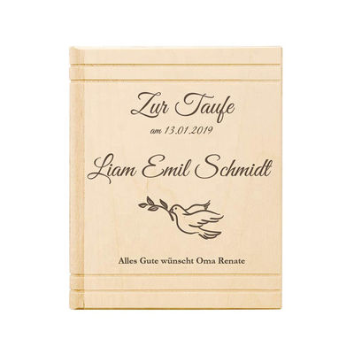 Impression à l'écran de soie/Burned Top Vente de logo personnalisé Boîte d'épargne en bois pour enfants