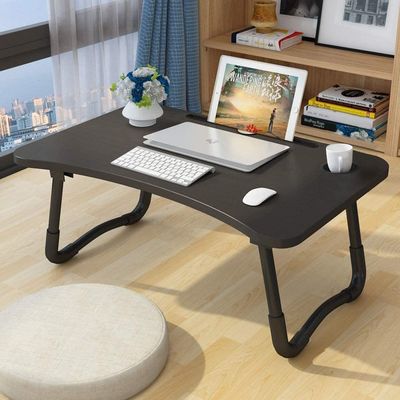 Bureau portable pliable réglable en hauteur avec tiroir de rangement et porte-gobelets