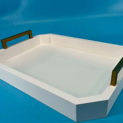 Logo personnalisé Plateau de service en bois blanc acceptable avec poignées en bois d'acacia