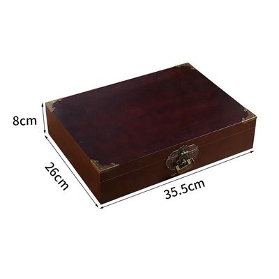 Logo personnalisé Acceptable Style Vintage Boîte cadeau de bijoux en bois avec serrure et clé