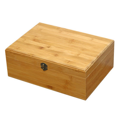 Logo personnalisé Acceptable Eco-friendly Rectangle de bambou Boîte de rangement en bois 13x9x5cm
