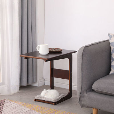Table à café en bois moderne Petit bois massif de pin incurvé pour salon ou chambre à coucher