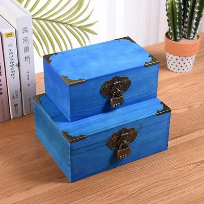 Laque de traitement de style vintage personnalisé petite boîte de photo de mariage en bois avec verrou