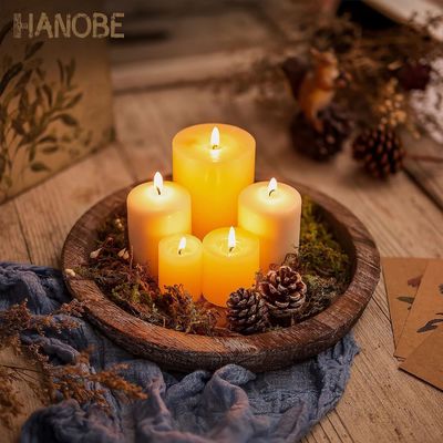 Plateau de service en bois sur mesure Décorateur de bougie ronde rustique pour outils et conception de gâteaux