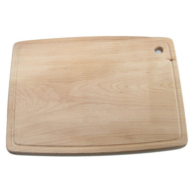 Tableau de coupe en bois massif de hêtre fonctionnel et durable avec poignée d'impression brûlée