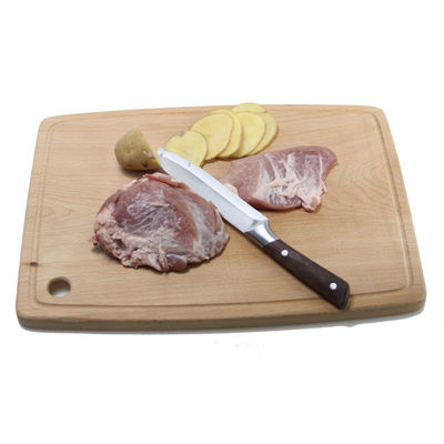 Tableau de coupe en bois massif de hêtre fonctionnel et durable avec poignée d'impression brûlée