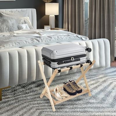 Étagères à bagages pliables de niveau 2 en grande quantité avec étagère et ceintures en nylon lourdes