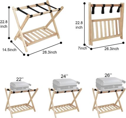 Étagères à bagages pliables de niveau 2 en grande quantité avec étagère et ceintures en nylon lourdes