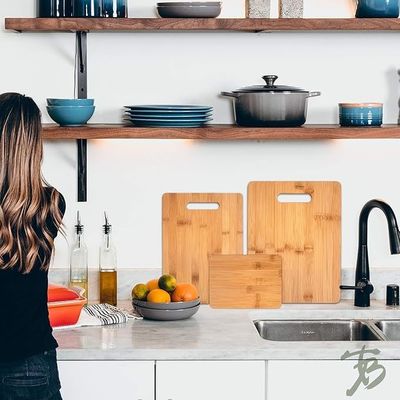 Planche à découper en bambou en trois pièces de taille extra grande pour l'impression sur sérigraphie et sur mesure