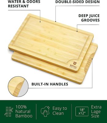 Service personnalisé 18X12 pouces planche de coupe de bois de bambou