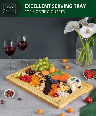 Service personnalisé 18X12 pouces planche de coupe de bois de bambou