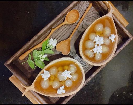 Cadeaux d'affaires Cuillères et fourchettes à salade en bois à 6 pièces