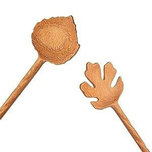 Cadeaux d'affaires Cuillères et fourchettes à salade en bois à 6 pièces