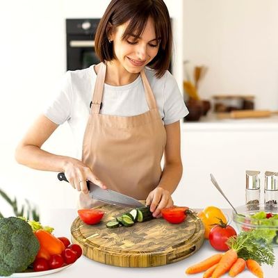 Service personnalisé 15 pouces planche de coupe en bois avec conception écologique et rainure de jus