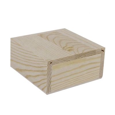 Boîte en bois à couvercle coulissant pour petits cadeaux de Noël de taille personnalisée et de matériau non fini