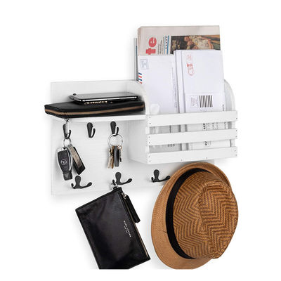 Plateau de rangement à double étage monté sur le mur Magnétique pour la maison Accrocheur d'organisateur avec porte-clés