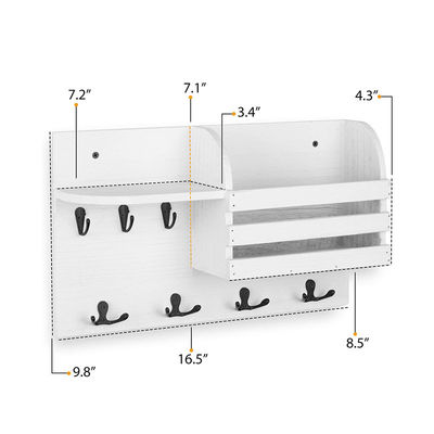 Plateau de rangement à double étage monté sur le mur Magnétique pour la maison Accrocheur d'organisateur avec porte-clés