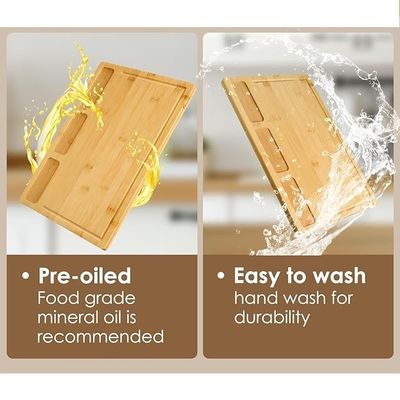 Tableau de coupe de bambou pour cuisine de 3 pièces