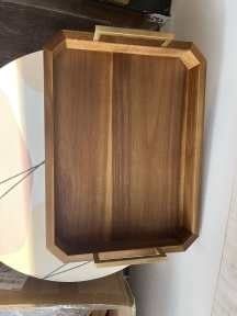 Conception personnalisée Grand plateau de bois de style rustique pour table basse