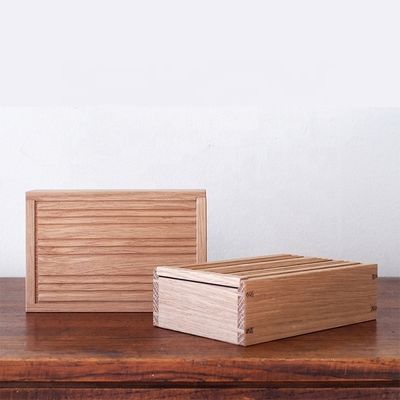 Boîte de couleur personnalisable en bois à couvercle coulissant pour carte de visite