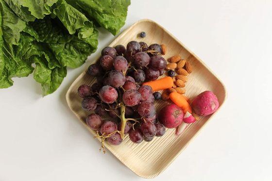 Plaques de feuilles de palmier gravées compostables de style bambou 6" 8'10" Carré 25pk Eco Friendly