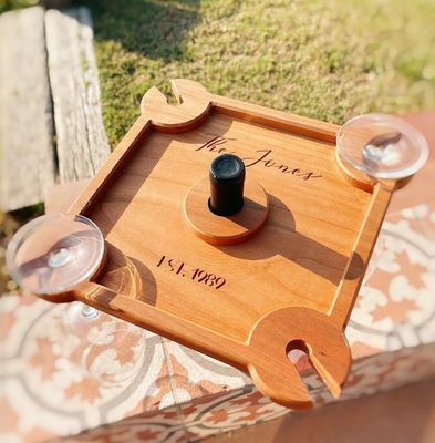 Logo personnalisé porte-bouteille de vin plateau de service alimentaire avec type debout bouteille de vin