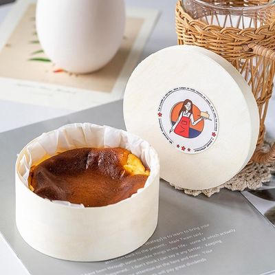 Logo personnalisé écorce de peuplier ou contenant de fruits en faisceau de bois rond personnalisé pour l'environnement