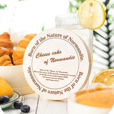 Logo personnalisé écorce de peuplier ou contenant de fruits en faisceau de bois rond personnalisé pour l'environnement