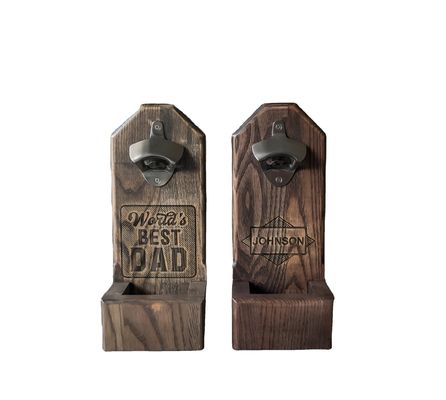 Ouvre-bouteille de bière à poignée en bois cadeau idéal pour les mariés avec impression de logo personnalisé