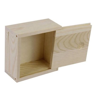 Boîte cadeau en bois Boîte de rangement artisanal avec couvercle coulissant Commande personnalisée acceptée 8.4x8.4x4.1cm