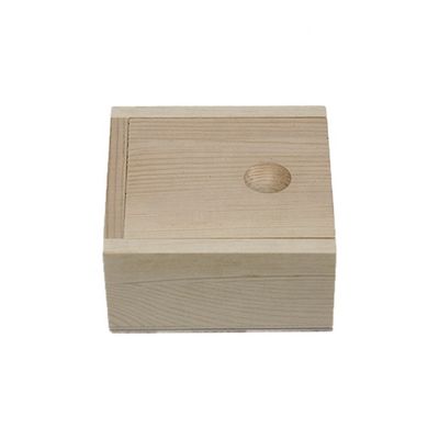 Boîte cadeau en bois Boîte de rangement artisanal avec couvercle coulissant Commande personnalisée acceptée 8.4x8.4x4.1cm