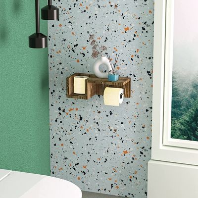 Monture murale de salle de bains en bois blanc support de papier toilette avec stockage étanche