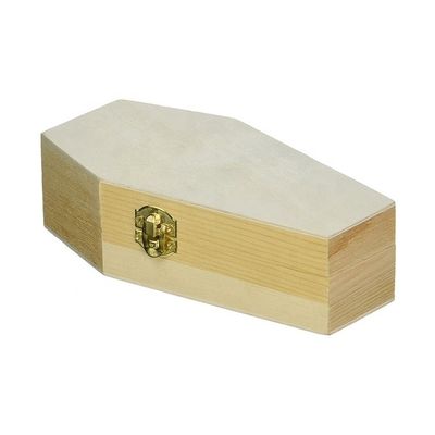 Boîte de cercueil en bois inachevée pour emballage cadeaux et cosmétiques noirs simples sur mesure