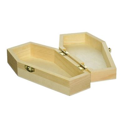 Boîte de cercueil en bois inachevée pour emballage cadeaux et cosmétiques noirs simples sur mesure