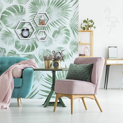 Étagère hexagonale sculptée en bois pour la décoration de la maison de ferme rustique