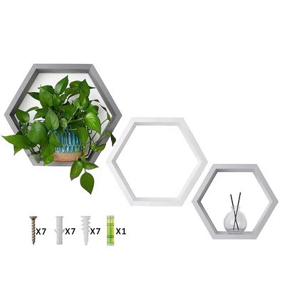 Type mural personnalisé étagères flottantes hexagonales en bois pour la décoration de chambre d'enfant
