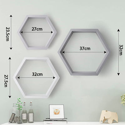Type mural personnalisé étagères flottantes hexagonales en bois pour la décoration de chambre d'enfant