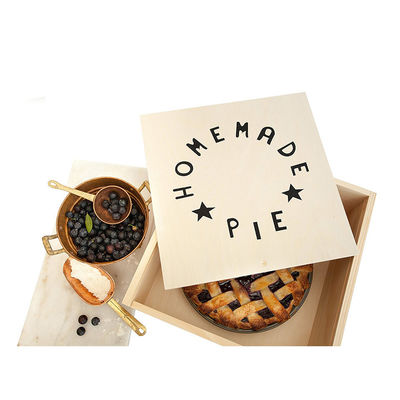 Logo personnalisé Acceptable Couleur antique Reutilisable Boîte à dessert de gâteau en bois Boîte de rangement de pain