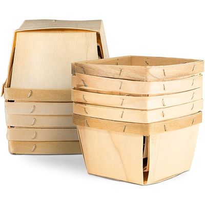 Cadeau artisanal industriel fait à la main 4x4 pouces boîte en bois de placage pour la cueillette de fruits et de baies