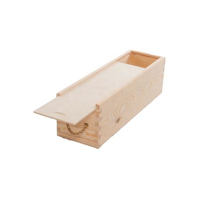 Emballage de boîte à vin non finie sur mesure avec boîte cadeau en bois de pin imprimée sur écran de soie