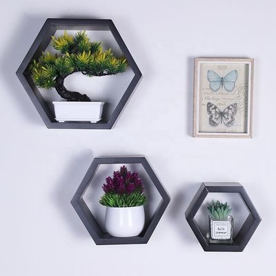 Excellent étagère flottante en bois hexagonale pour la maison salle de bains salon et plus