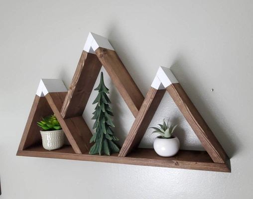 Étagères flottantes en bois sur mesure 25x14x4 pouces pour la nature artisanale étagère de montagne en bois