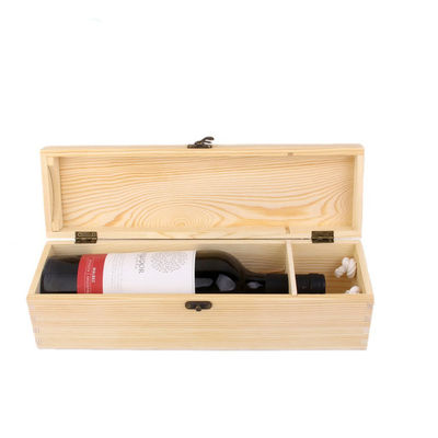 Logo personnalisé Acceptable Boîte à vin en bois à bouteille unique pour cadeaux personnalisés