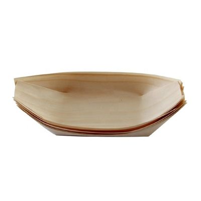 Logo personnalisé Acceptable Birch Bamboo Boat Shape Voile bois plateau de sushi