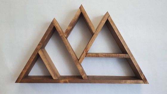 Étagère de montagne en bois naturel Multicouche Montée sur le mur Étagères flottantes d'affichage 26,75x16x3,5 pouces